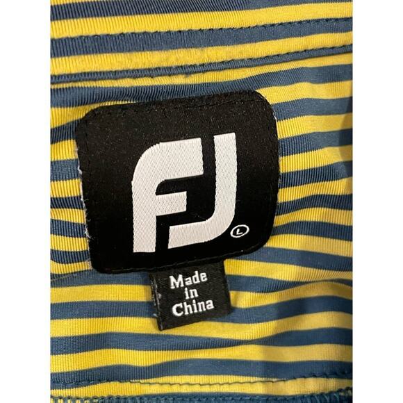 FOOT JOY Yellow/Grey Striped Golf Polo Shirt size XL - Picture 9 of 9